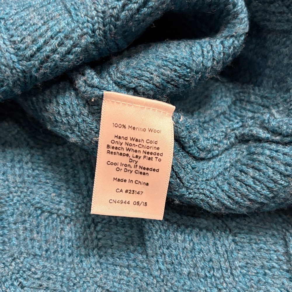 Talbots merino wool basket weave button front sweater jacket notch collar XL - Picture 5 of 7